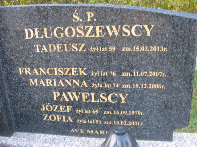 Marianna Długoszewska 1932 Krajkowo - Grobonet - Wyszukiwarka osób pochowanych